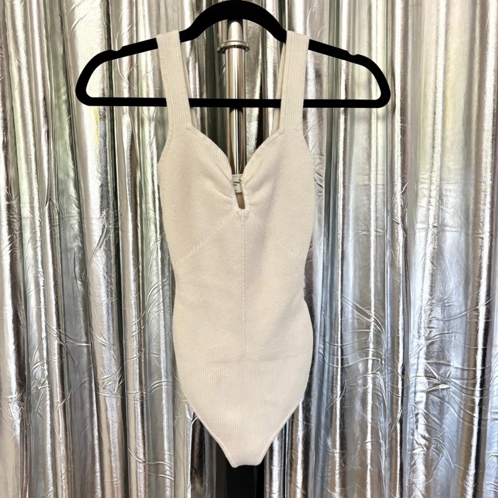 Abercrombie & Fitch Ivory Ribbed Bodysuit